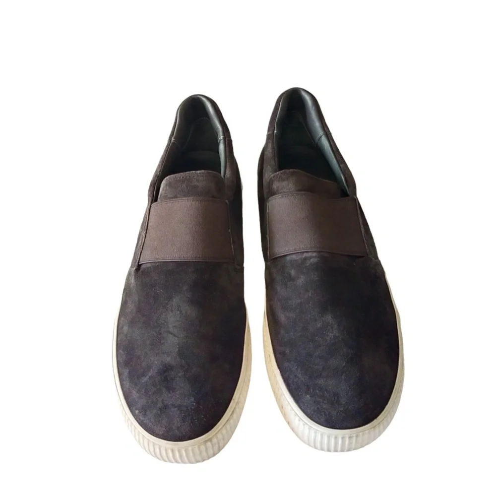 VINCE Kirkland Sneakers Pewter Slip-on Platform Elastic‎ Goring Rubber Sole 8.5